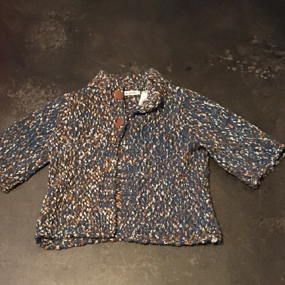 Liz Claiborne Women's Speckled Blue and Brown Sweater